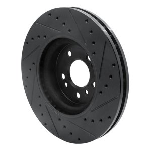 Mercedes-Benz ML350 Brake Rotor (1) - Front Left - R1 Concepts - Drilled & Slotted - Black - `06-`12